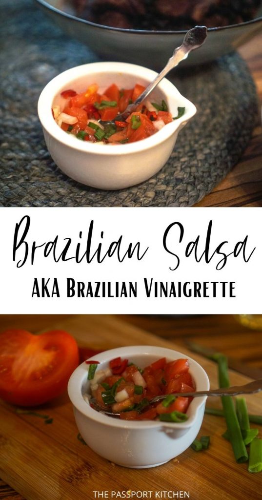 This tasty Brazilian salsa is the perfect accompaniment to your Brazilian meals! Serve with churrasco (Brazilian BBQ), feijoada, rice and beans, or more! Brazilian vinaigrette (vinagrete brasileira) is the perfect side dish for your Brazilian recipes.