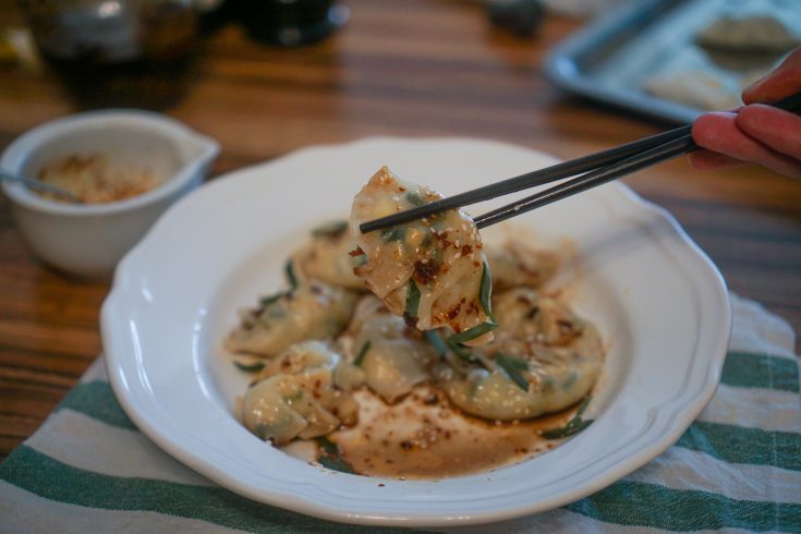 Egg and Scallion Vegetarian Dumplings