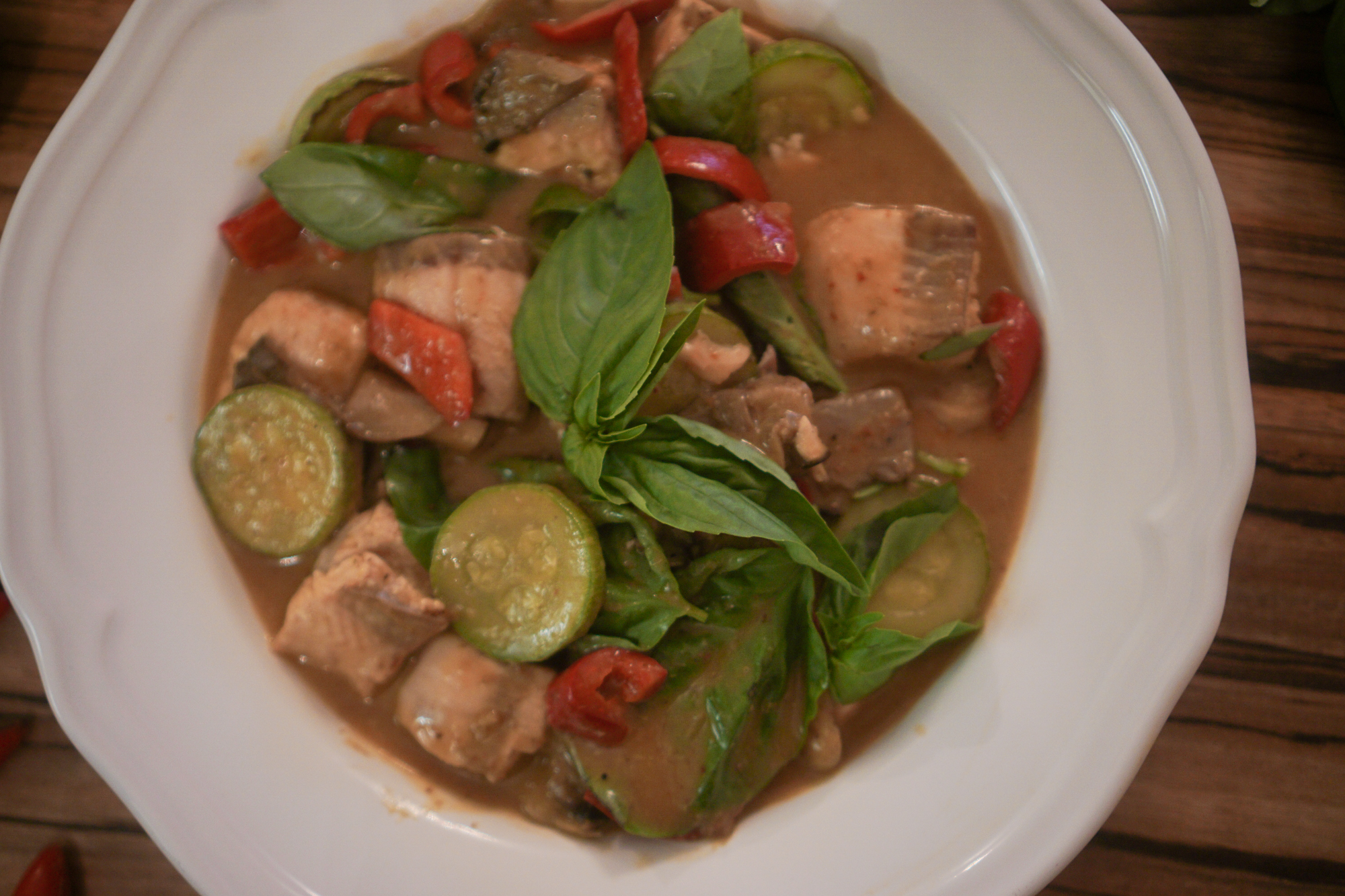 20-Minute Thai Red Salmon Curry with Basil