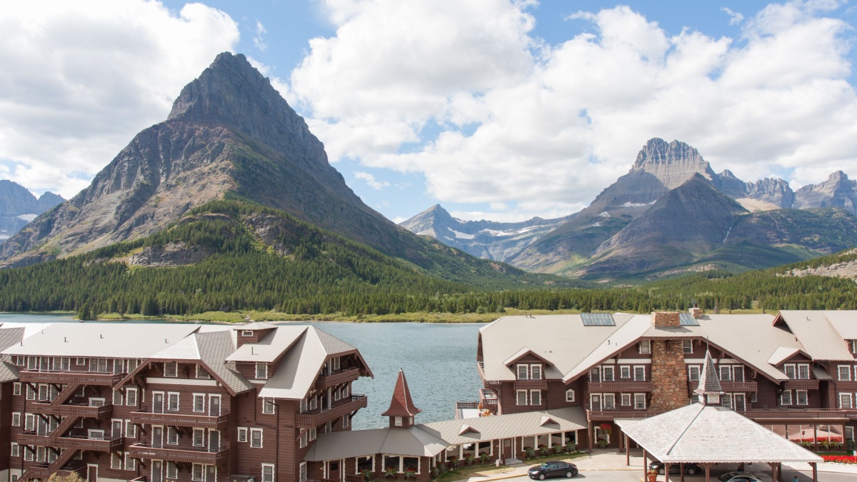 Many Glaciers Hotel in Glacier National Park.