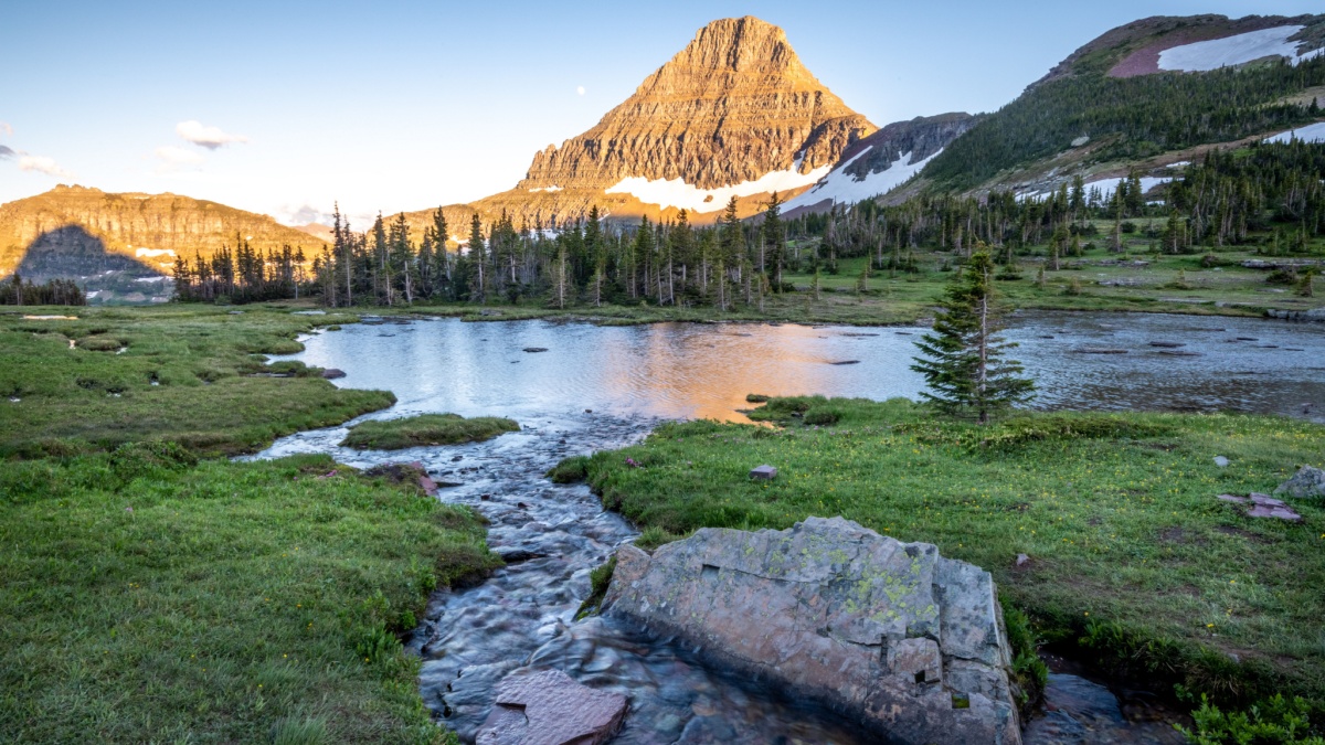 Sunset at Logan Pass in Glacier NP.