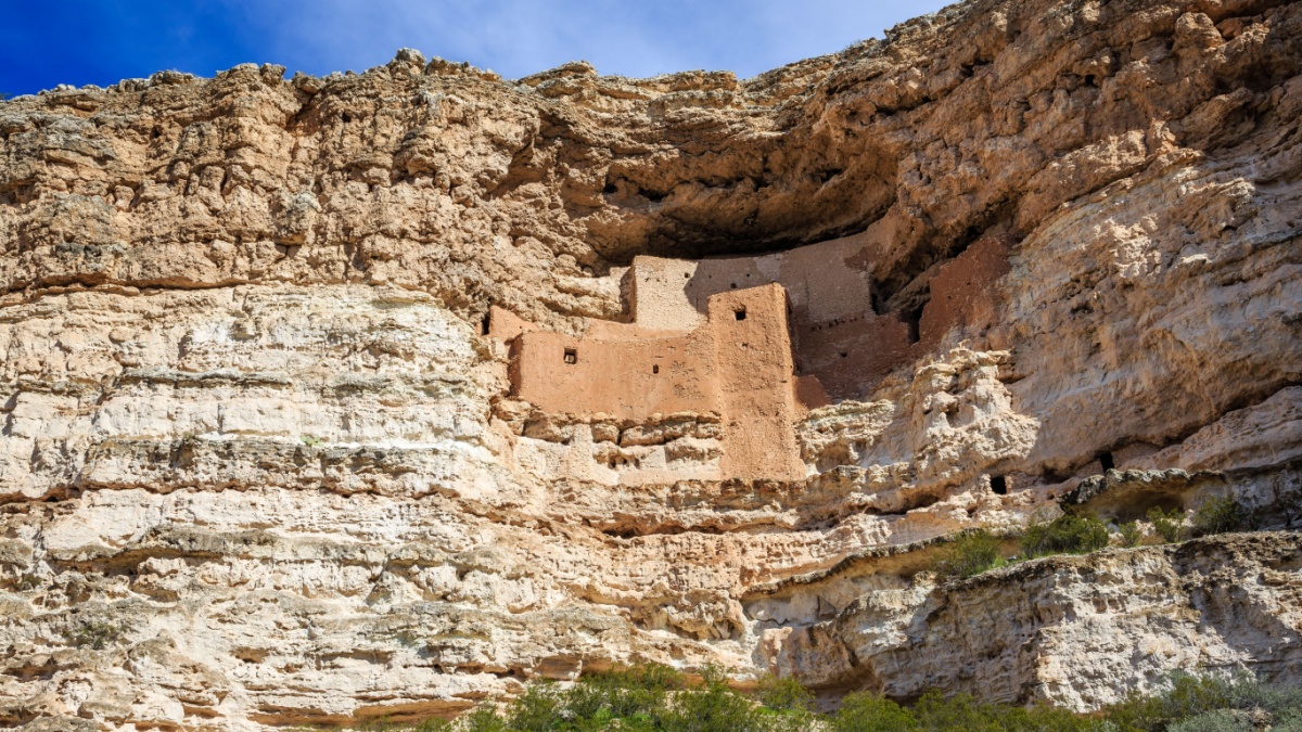 Montezuma Castle Ancient Ruins at Montezuma Castle National Monument in Arizona.