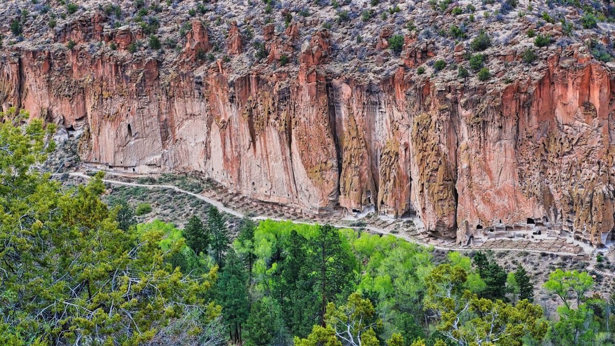 Bandelier National Monument. The rugged canyons slicing through plateaus in New Mexicos Bandelier National Monument contain relics from human. Elements of this image furnished by NASA.