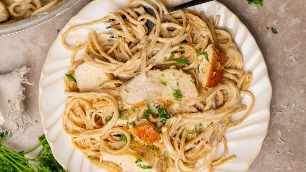 Chicken Fettuccine Alfredo.