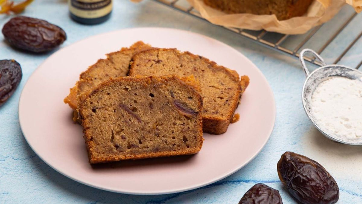 Crunchy Caramel Date Loaf Cake.