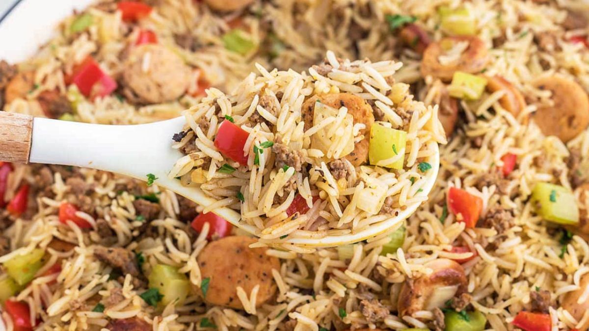 Dirty Rice With Sausage.