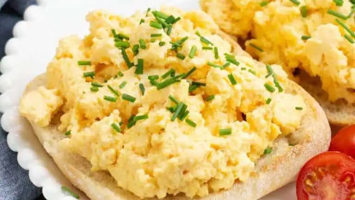 Fluffy Ricotta Scrambled Eggs.