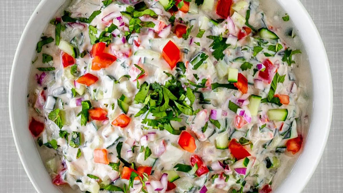 Vegan Mixed Vegetable Raita.