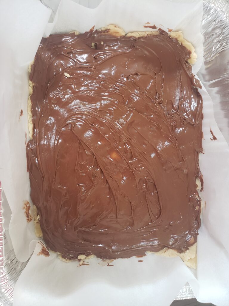 Hazelnut Cake Bars In-process.