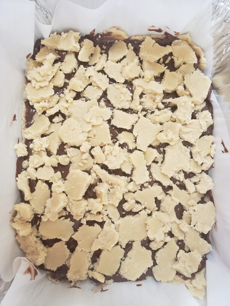 Hazelnut Cake Bars In-process.