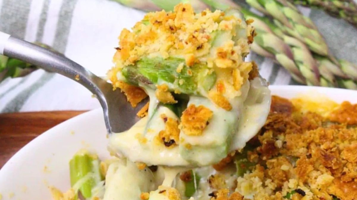Asparagus Casserole: Cheesy Side in the Air Fryer or Oven.