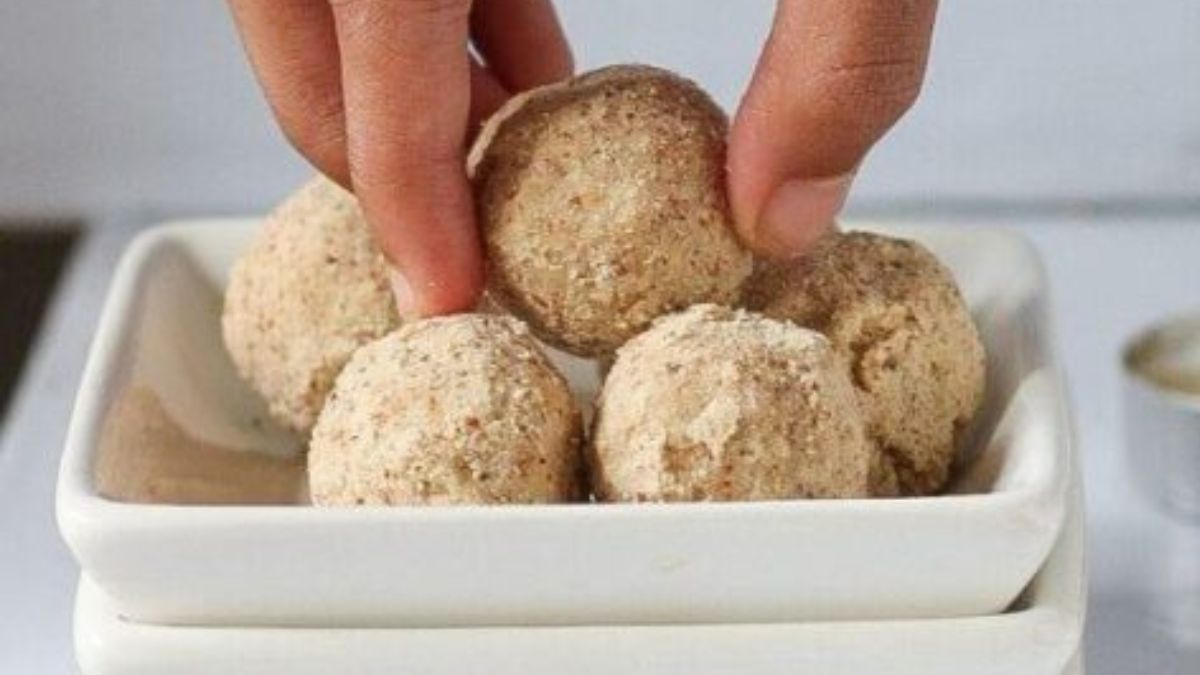 Badam Ladoo (Almond Jaggery Ladoo) – Just 3 ingredients.