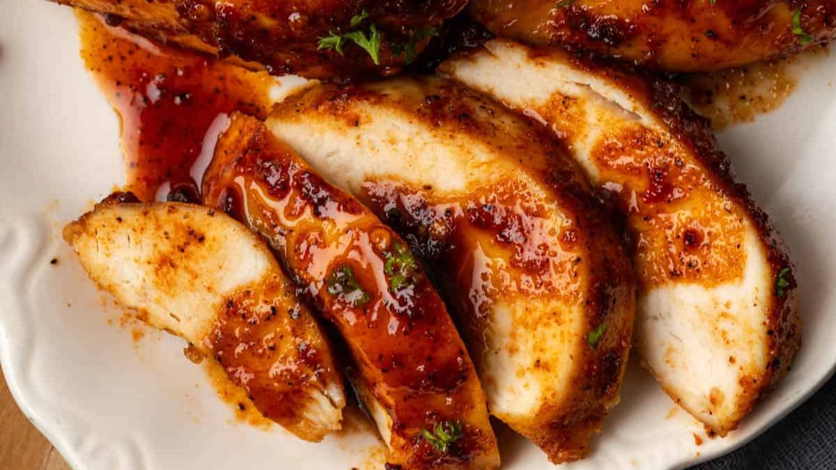 Baked Spicy Honey Chicken.