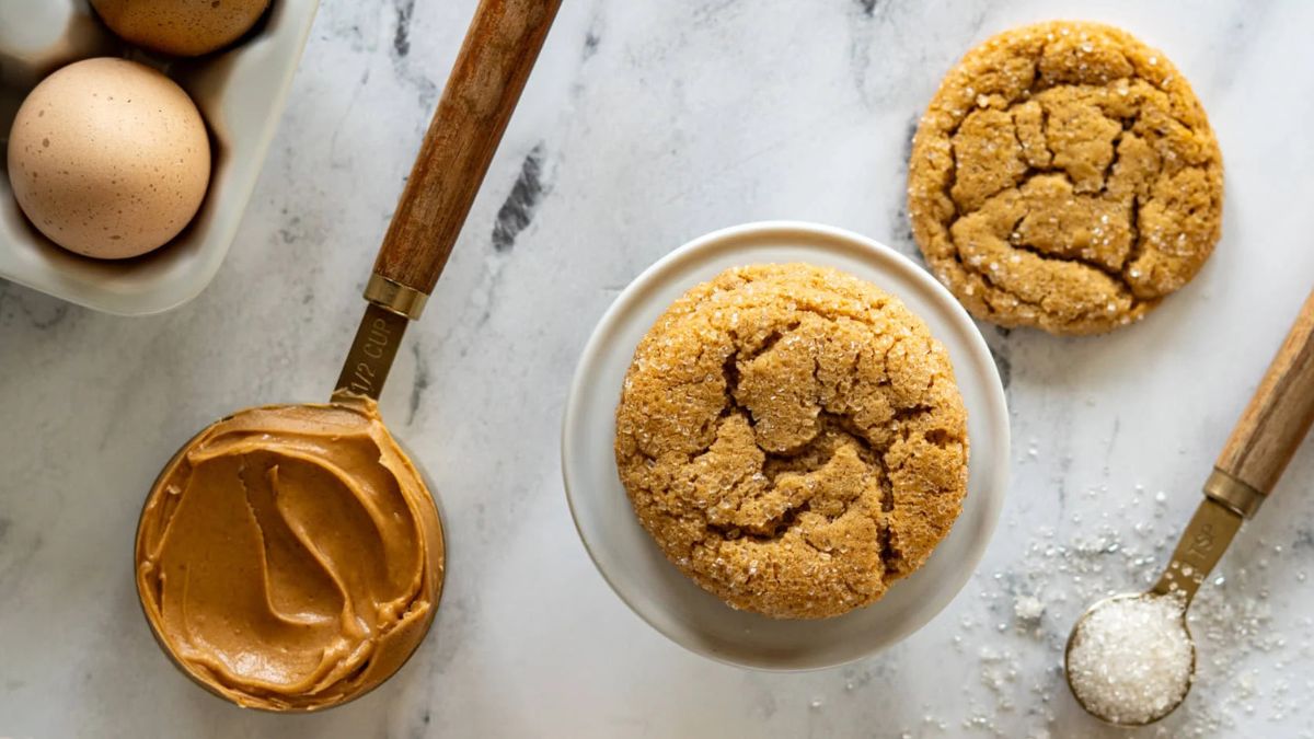 Brown Butter Sourdough Peanut Butter Cookies.