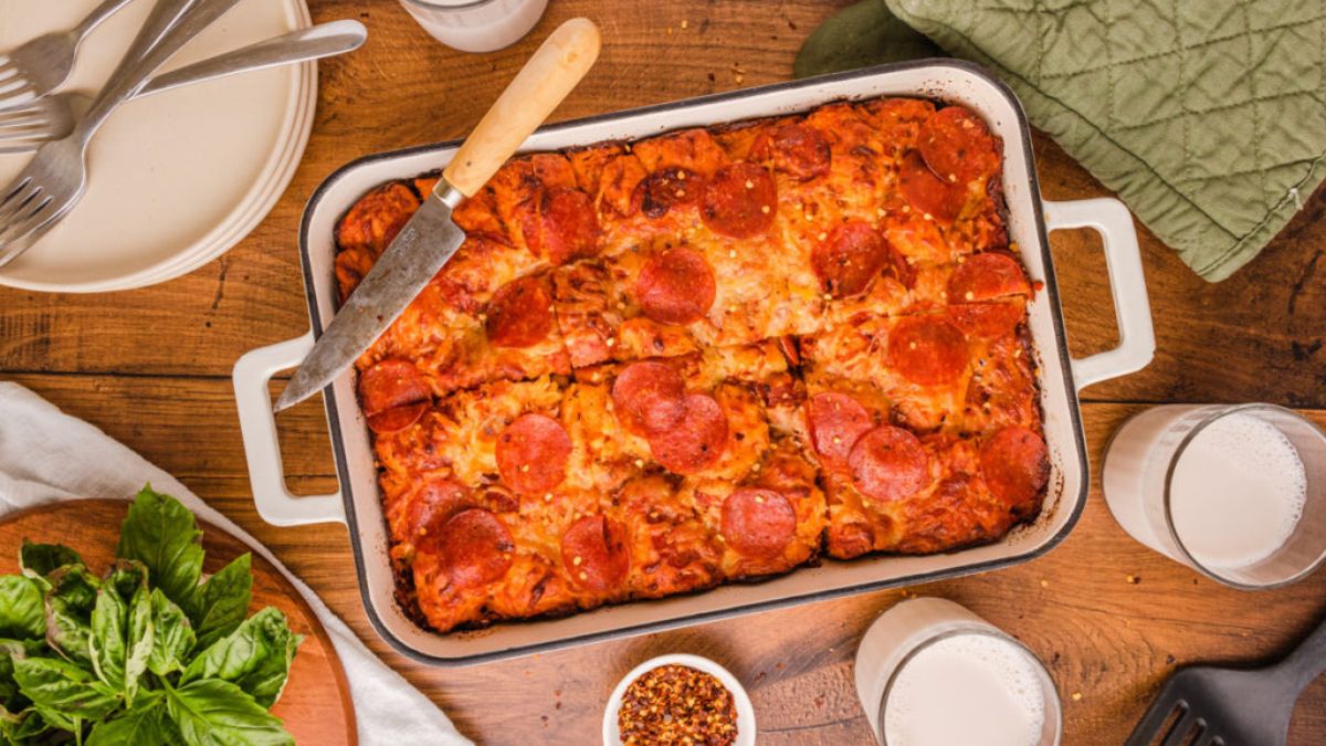 Bubble Up Pizza Casserole.