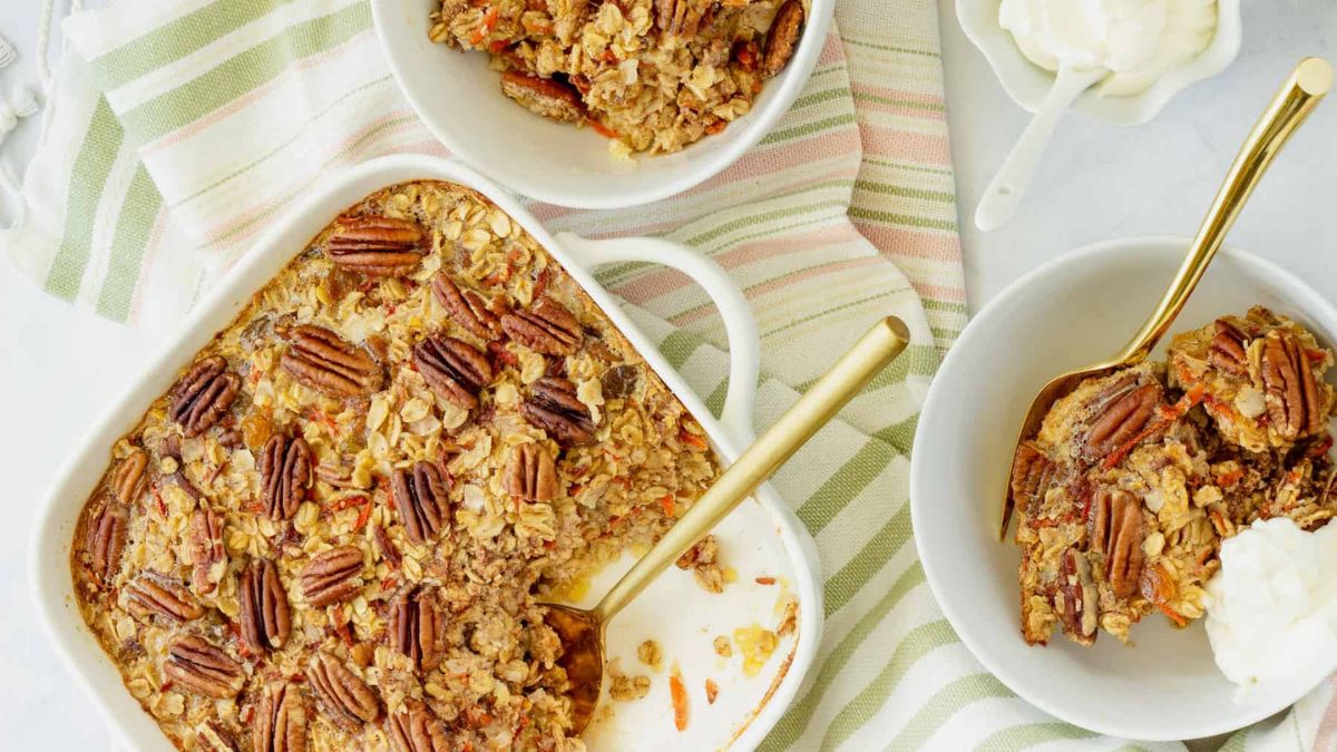 Carrot Cake Baked Oatmeal.