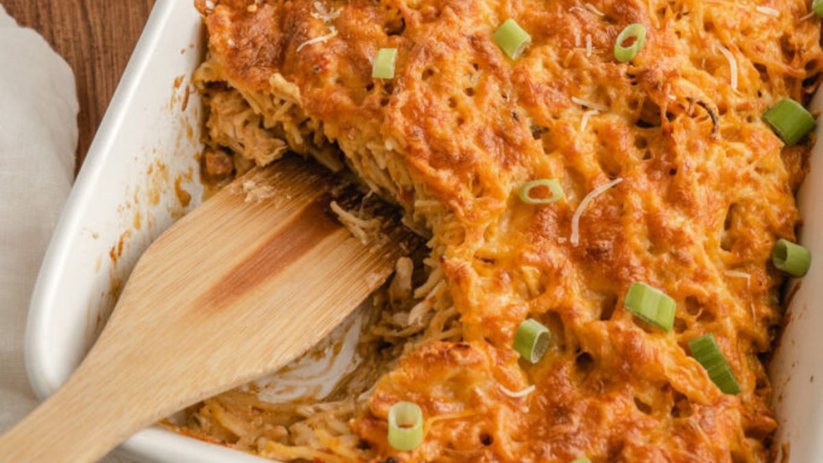 Cheesy Mexican Chicken Spaghetti.