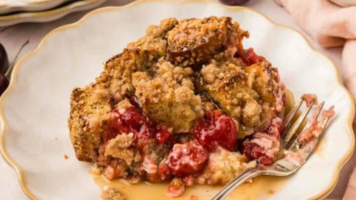 Cherry Cheesecake French Toast Casserole.