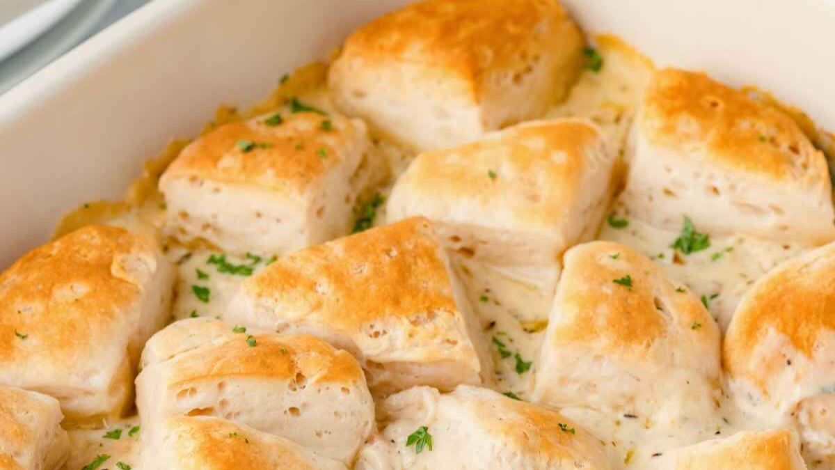Chicken Biscuit Bake Casserole.