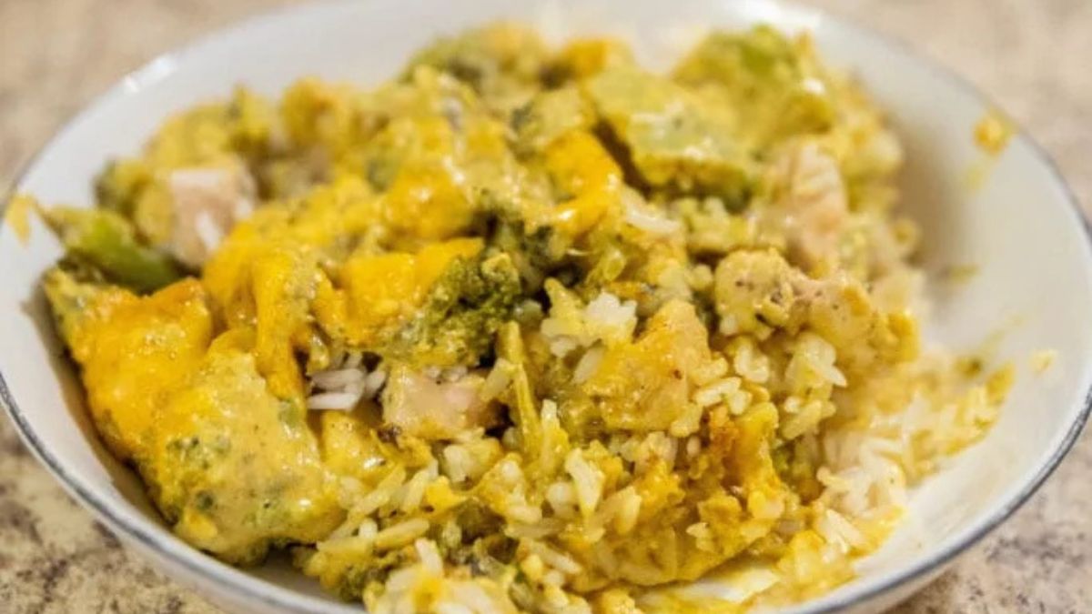 Chicken, Broccoli, & Rice Casserole with Curry.