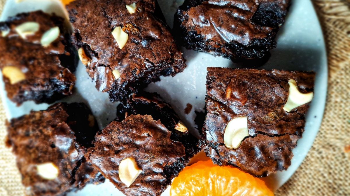Chocolate Orange Brownies with Orange Zest.