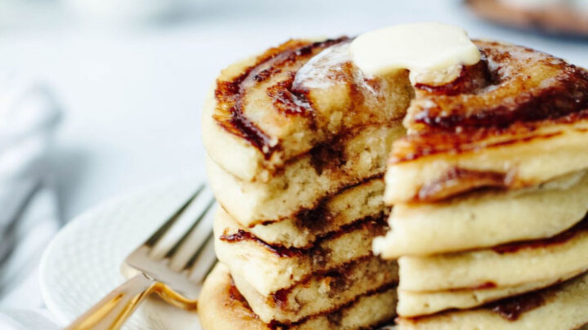 Cinnamon Swirl Pancakes.