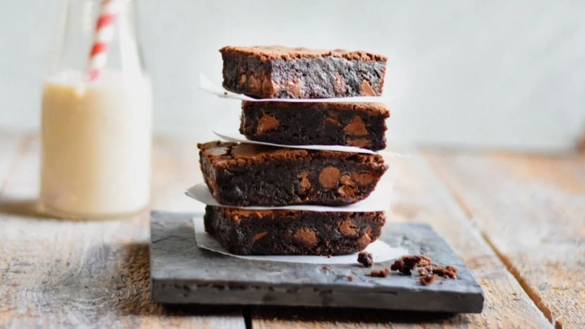 Decadent Fudgy Triple-Chocolate Brownies From Scratch.