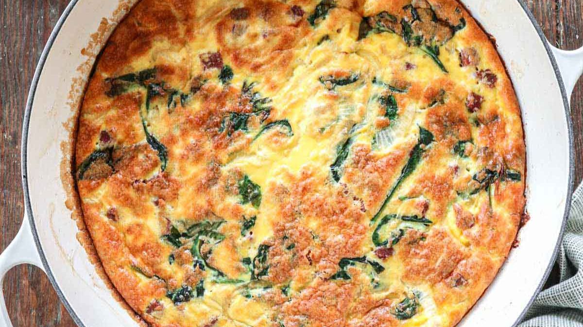 Easy High Protein Egg Bake With Cottage Cheese.