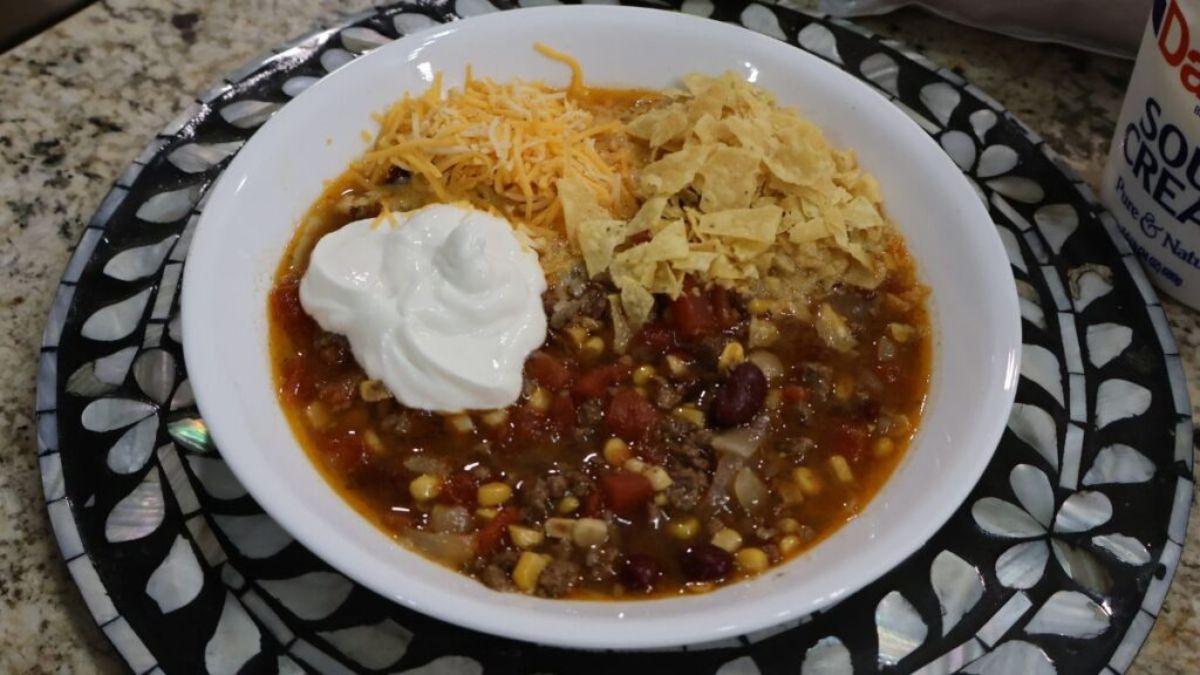 Easy Taco Soup Recipe with Rotel (Instant Pot or Crock Pot).