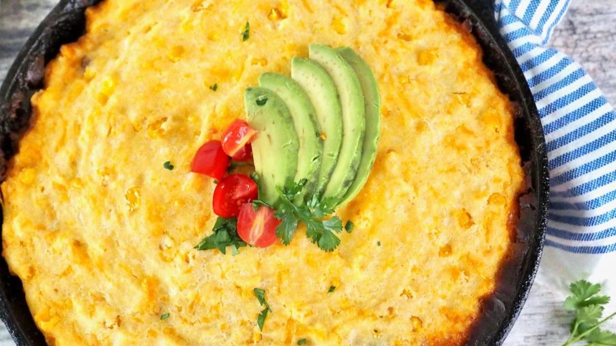 Easy Tamale Pie Casserole Recipe with Cornmeal Crust.