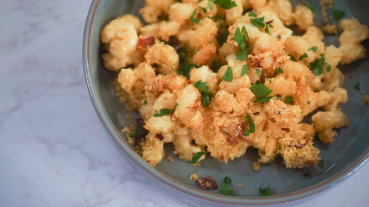 Farofa-Topped Brazilian Mac and Cheese.
