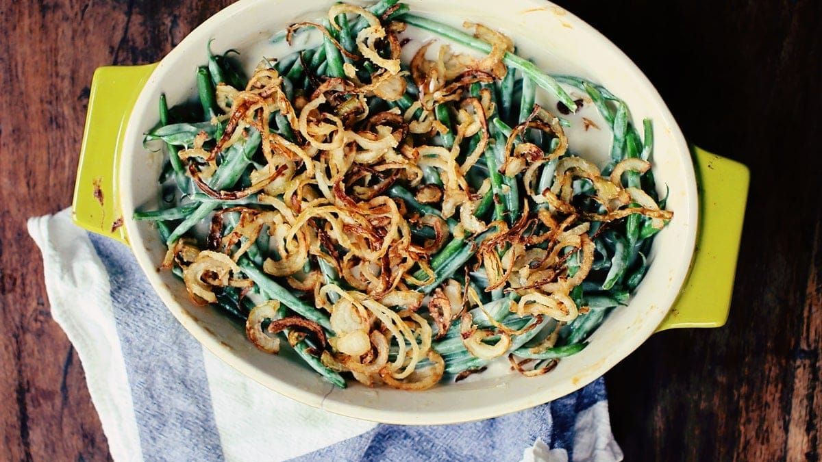 Green Bean Casserole with Crispy Onions.