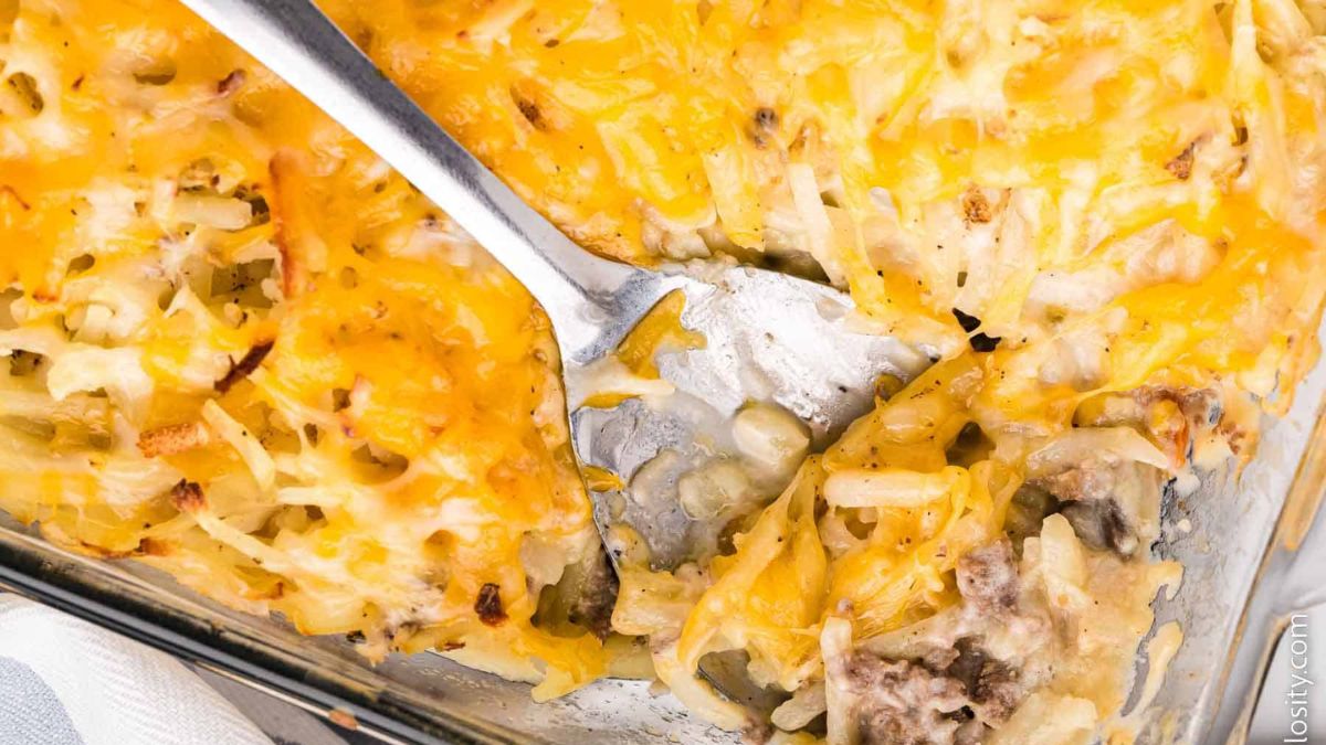 Hamburger Hashbrown Casserole.
