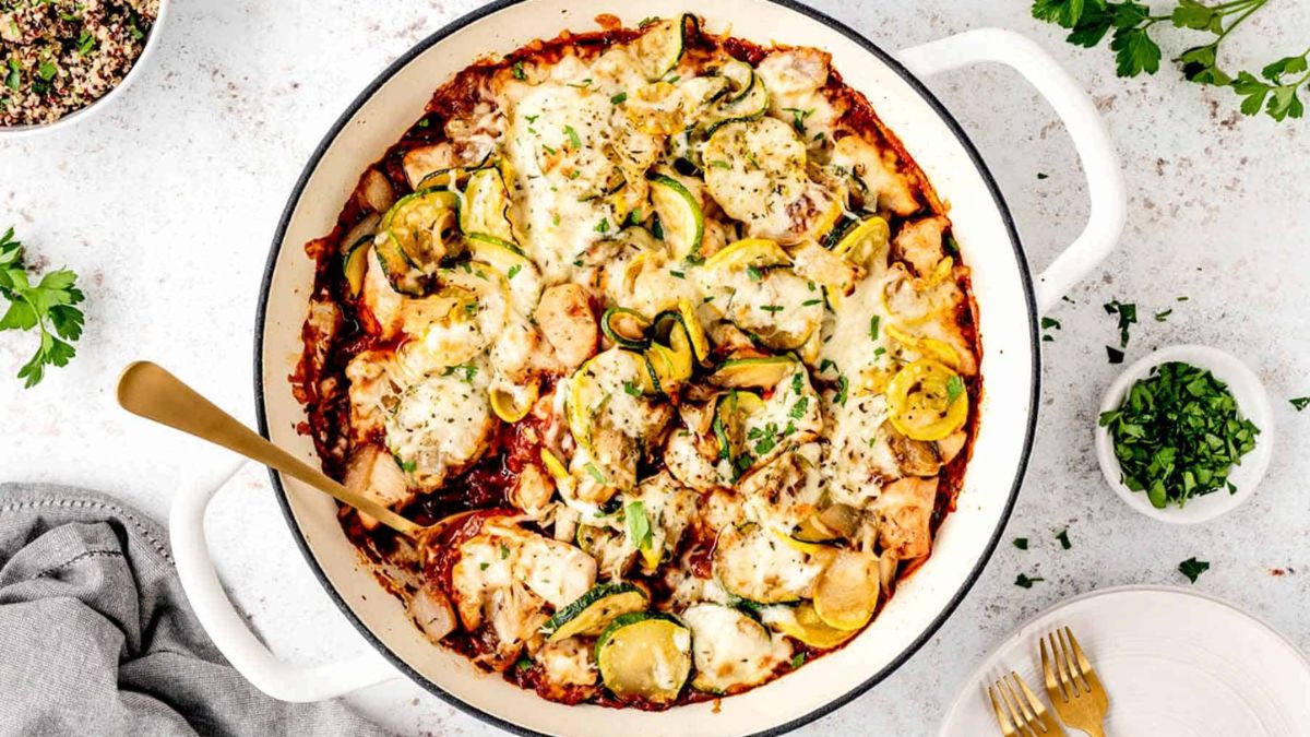 Healthy Chicken Zucchini Casserole.