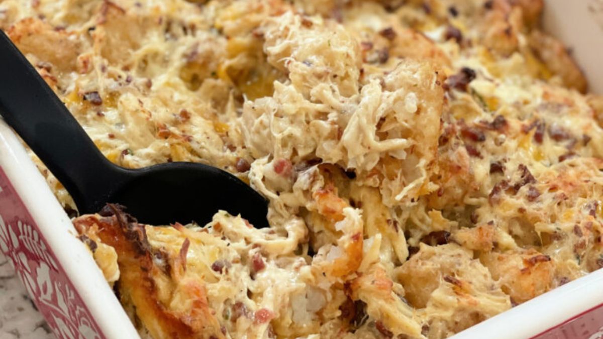 Loaded Tater Tot Chicken Casserole.