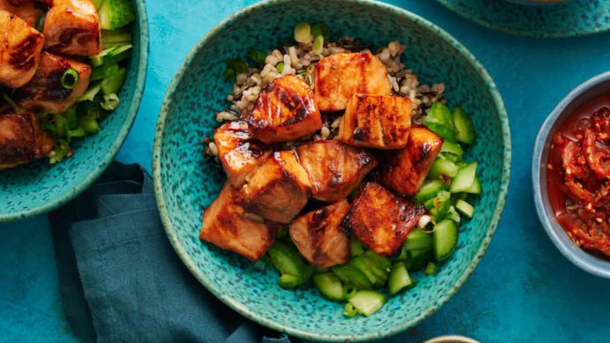 Miso Salmon Bowls (Air Fryer Recipe).