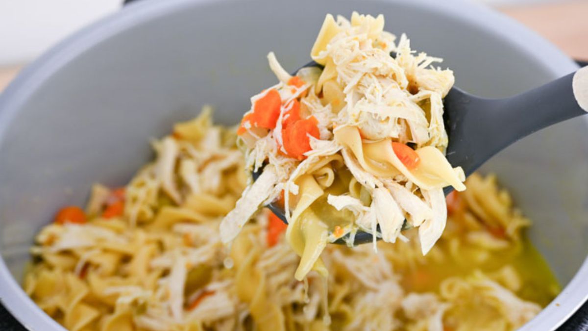 Pressure Cooker Chicken and Noodles Soup.