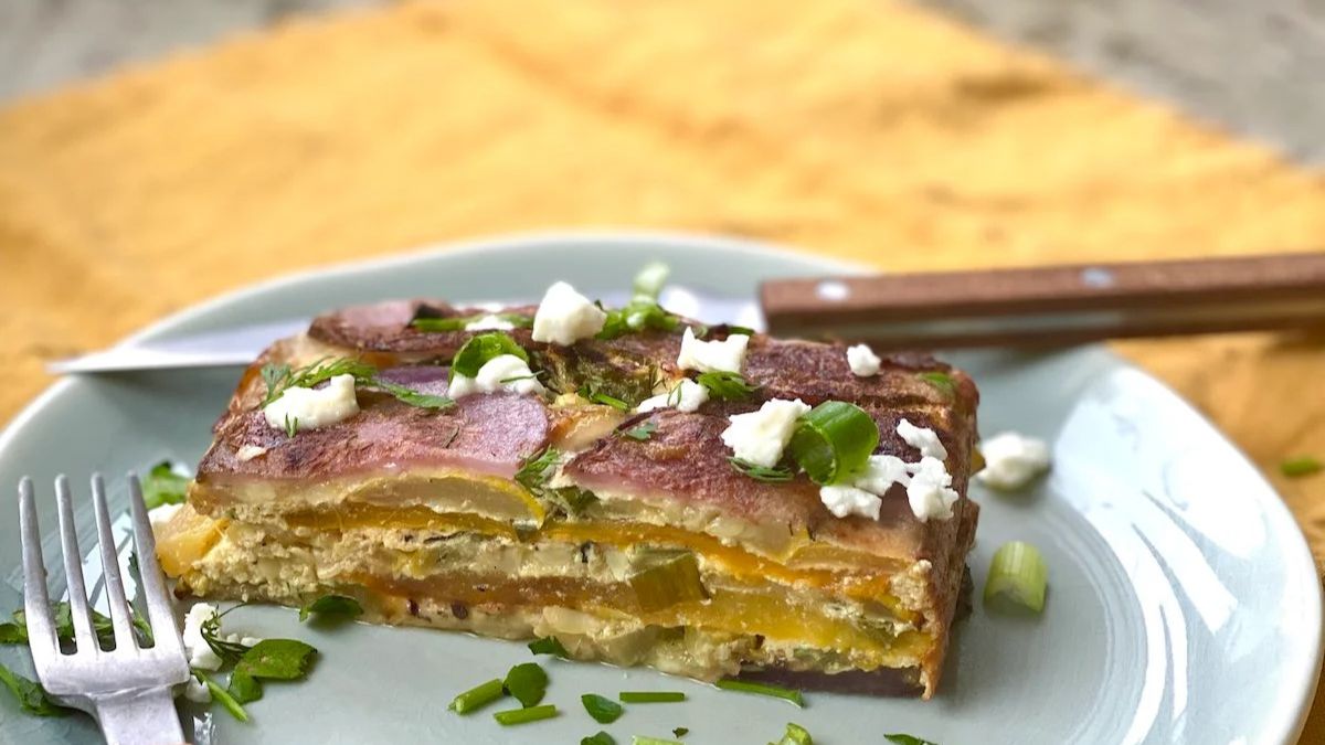 Roasted Vegetable Frittata (Layered and Baked).
