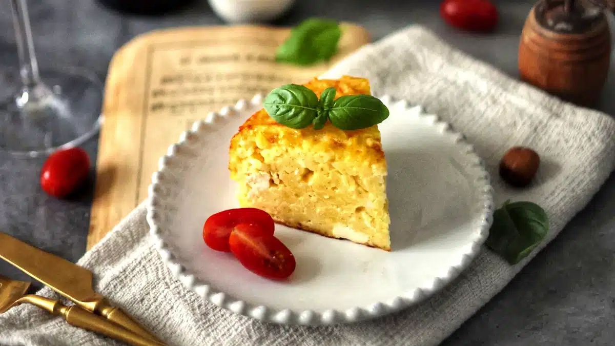 Savory Noodle Kugel with Goat Cheese.