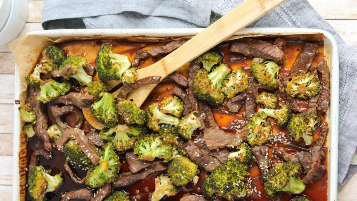 Sheet Pan Beef and Broccoli.