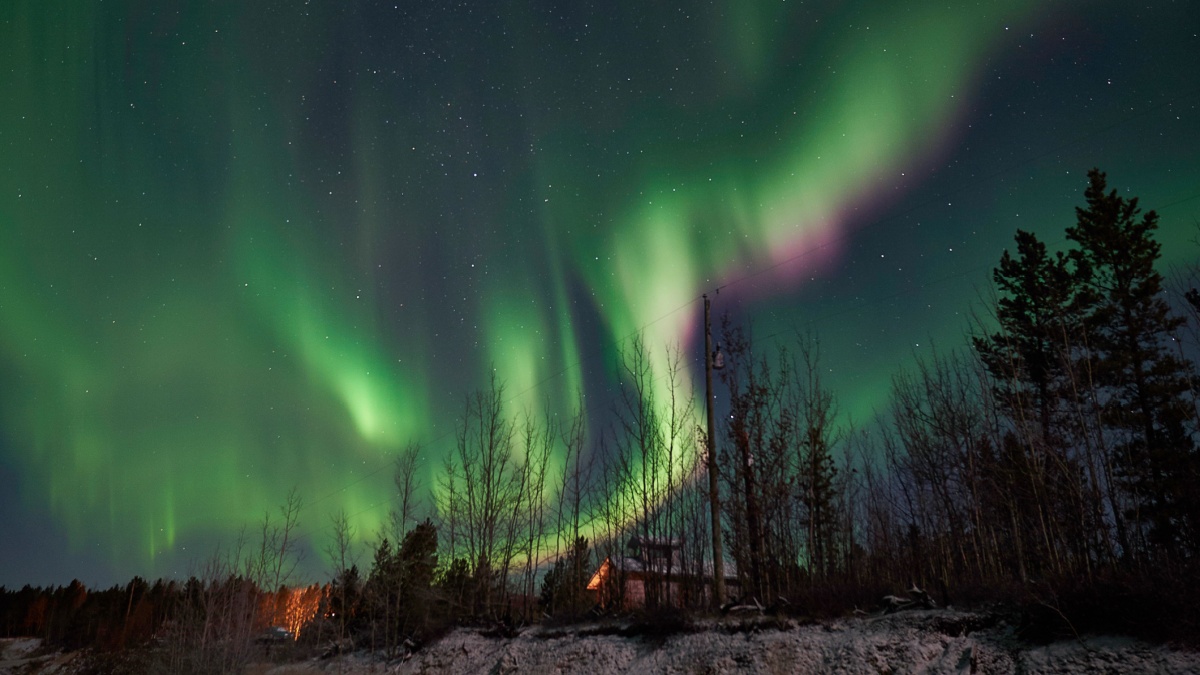 Northern lights Whitehorse Canada.