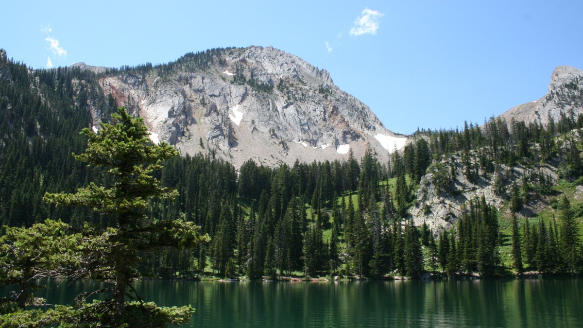 Fairy Lake and Sacagawea Peak in the Bridger Mountains of Montana.