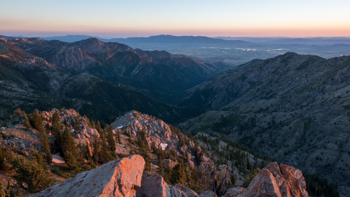 Sunset atop Naomi Peak in Utah.