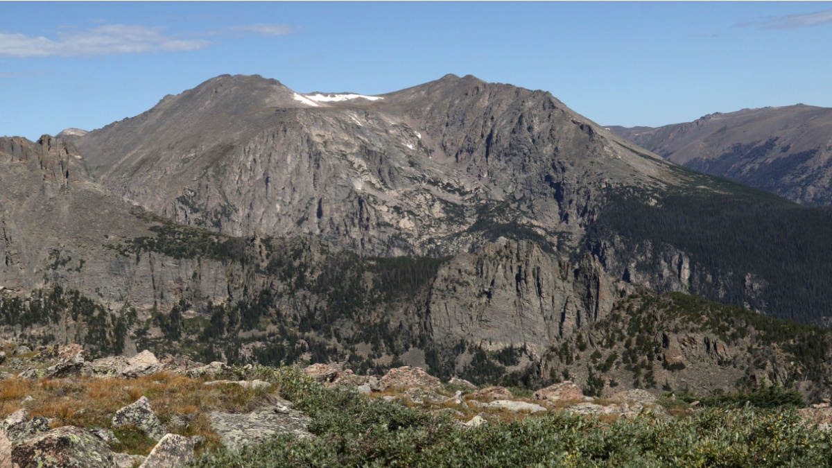 View from Flattop Mountain Trail, Rocky Mountain National Park, Colorado.