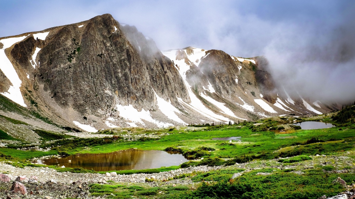 Clouds Gather Around Medicine Bow Peak and Ponds.
The Snowy Range, Rocky Mountains, Wyoming.