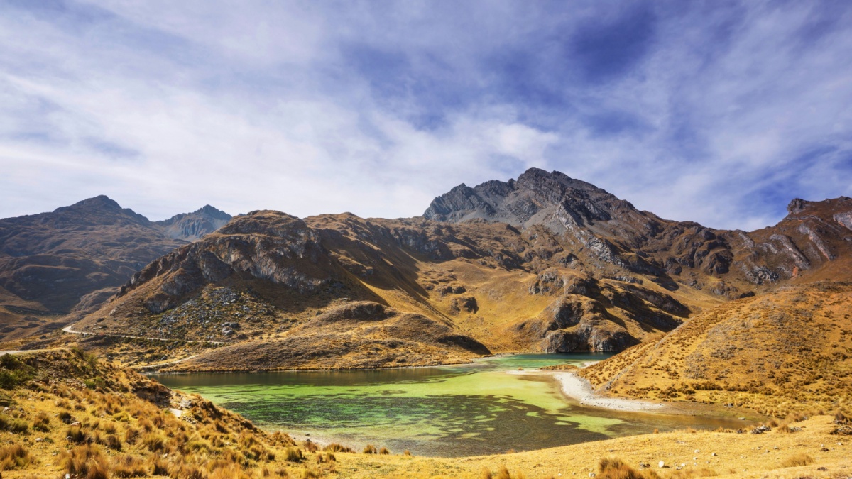 Beautiful mountains lake in Cordillera Blanca, Peru, South America.