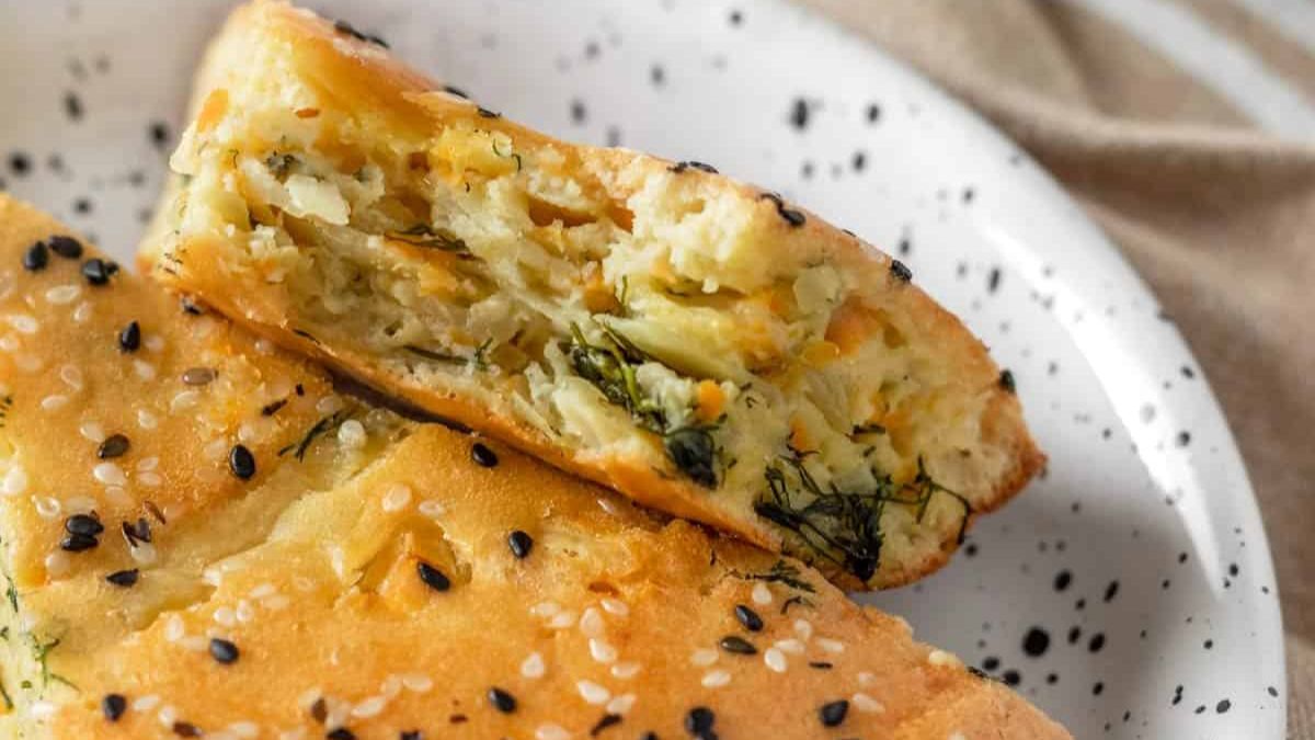 Simple Shredded Cabbage Pie Casserole.