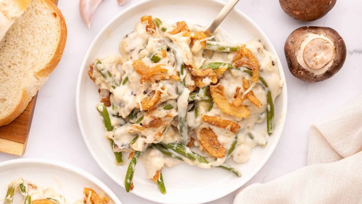 Southern Green Bean Casserole without Mushroom Soup.