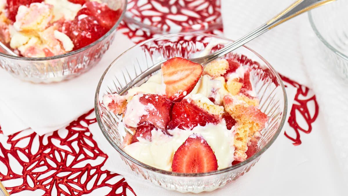 Strawberry Jello Trifle.