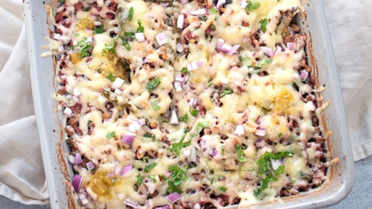 Stuffed Poblanos Casserole.